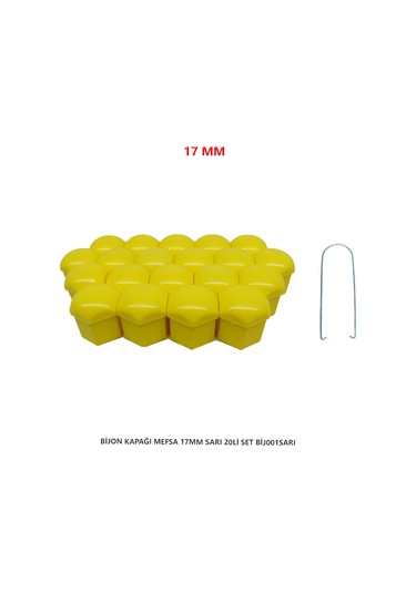 Bijon Kapağı Düz 17 Mm Sarı 20 Li Set