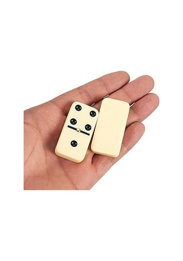 Büyük Boy Domino Oyun Seti Seramik Kemik Domino Taşı Seti Çantalı