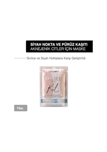 Dermokil Siyah Nokta Sivilce Karşıtı Yüz Maskesi 15 ml x 3 Adet
