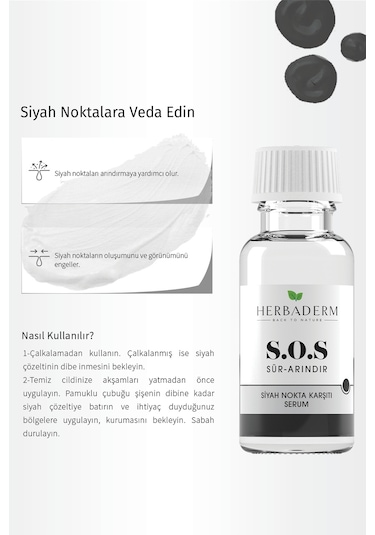 Herbaderm Sos Siyah Nokta Oluşumuna Karşı Cilt Bakım Serumu 20 ML