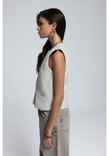 Mai Collection Mai Studios Co. Pace Bej Kısa Yelek Bej