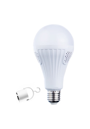 Qingmipy E27 12w Beyaz Işık Akıllı Acil Durum Ampülü - 85v-256v Geniş Voltaj, Usb Şarjlı, Suya Dayanıklı, Dokunmatik Kontrol, 3-5 Saat Kullanim Süresi, Halka Takımı