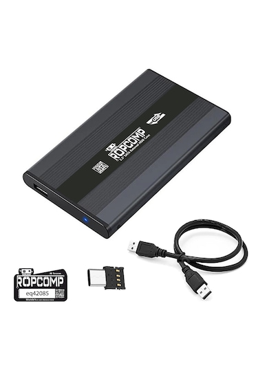 Ropcomp 2.5" Usb 2.0 Sata Harici Hdd Kutusu Type-c Dönüştürücülü