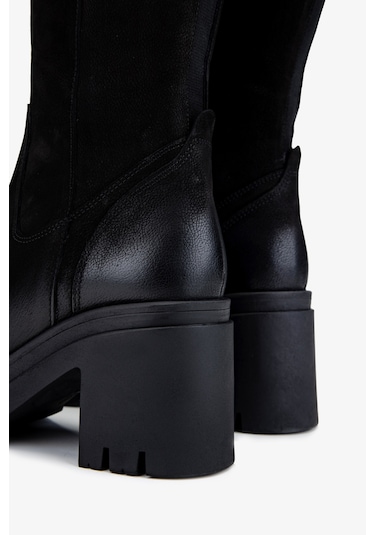 Valmenti Kadın Hakiki Deri Siyah Nubuk Casual Çizme 322 2351307 Bn Czm Sk24-25 Sıyah Nbk Siyah Nubuk