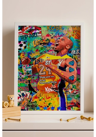 Kobe Bryant Çerçeveli Tablo Basketbol Severlere Hediye Street Art