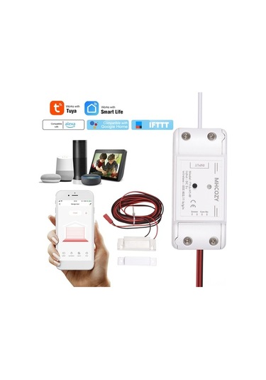 Fortunelane Akıllı Garaj Kapısı Kontrolörü, Wifi+bt Uzak Kumanda, Zamanlama, Ses Kontrolü Alexa/google Home, Ifttt Alarm Bağlant