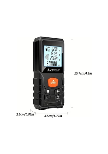 Elmpaly Aıcevoos Yüksek Hassasiyetli Dijital Lazer Mesafe Ölçer 50 120m 100m 328ft Endüstriyel Ölçüm Lastik Kılıf Pil İle
