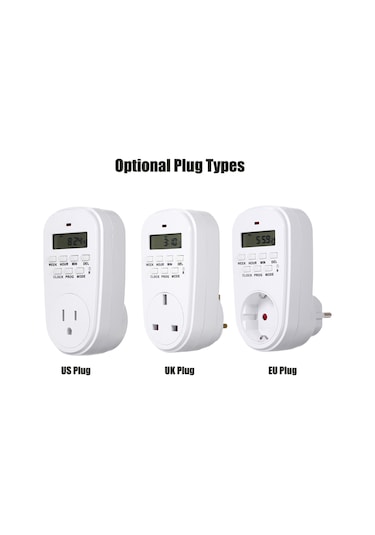 Wezone Akıllı Zaman Kontrolü Perde Soketi - Otomatik Açma/kapama, Enerji Tasarrufu, 220-240v Avrupa Standartı, Yangın Dayanıklı