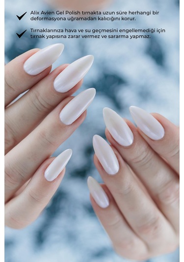 Alix Avien İnci Beyaz Kalıcı Oje 52-yoğun Renk Veren Jel Oje 12 Ml-nail Uv Gel Polish 52