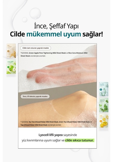 Çay Ağacı Özü İçeren Sebum Karşıtı Yaprak Maske Goodal Tea Tree Infused Water Mild Sheet Mask