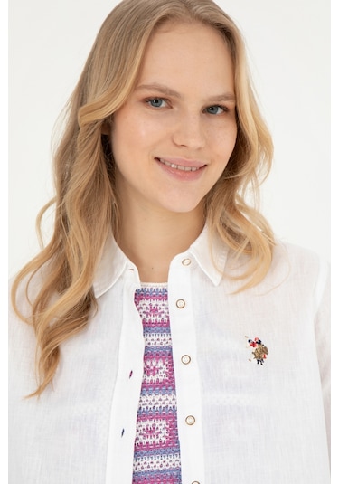U.s. Polo Assn. Kadın Beyaz Gömlek Basic 50283991-vr013 Beyaz