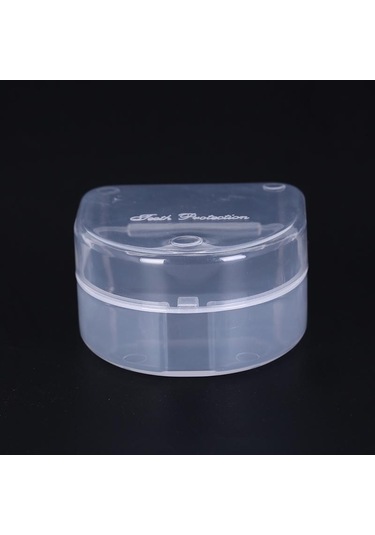 1 Adet Diş Kutusu Protez Diş Saklama Kutusu Ağız Koruyucusu Konteyner 6.4x6.5x3.5cm
