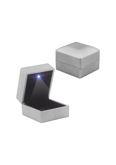 Işıklı Sert Kapaklı Renk Seçenekli Pırlanta Tektaş Yüzük Kutusu Evlilik Teklifi Özel Kutu 001