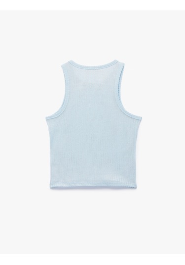 Koton Slim Fit Kolsuz Bisiklet Yaka Atlet A.mavi 6sak10304ek Açık Mavi