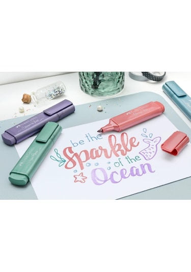 Faber-Castell Fosforlu Kalem 46 Metalik Renkler 4'lü Çok Renkli