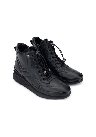 Tamer Tanca Kadın Hakiki Deri Siyah Deri Casual Bot 824 3559 Bn Bot Sk24-25 Sıyah Dr Siyah