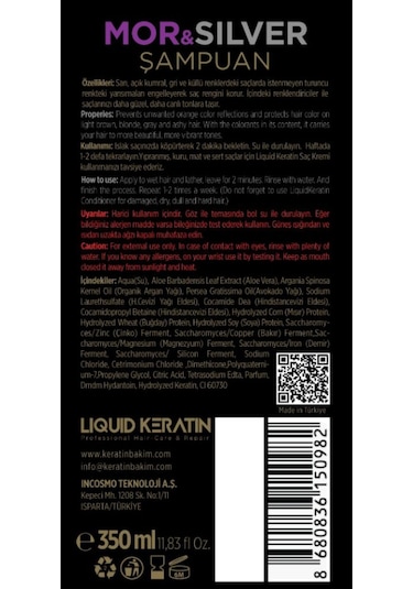 Liquid Keratin Keratinli Mor & Silver Saç Bakım Şampuanı 350 ML