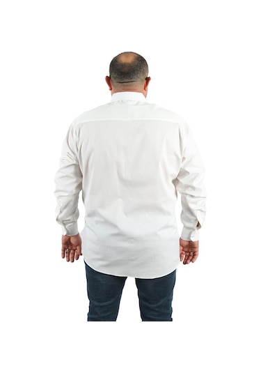 Starbattal Büyük Beden Erkek Gömlek Punteado 23354 BEYAZ Beyaz