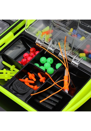 Jeehugo Balık Tutma Aksesuarları Seti: Çeşitli İğneler, Dairesel Boncuklar, Ağırlıklar Ve Bağlantılar - Taşınabilir Plastik Kutulu Olta Malzemeleri