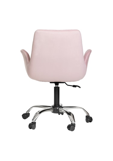 Markaelz Krom Metal Ayaklı Ofis Çalışma Sandalyesi Pescado Pembe