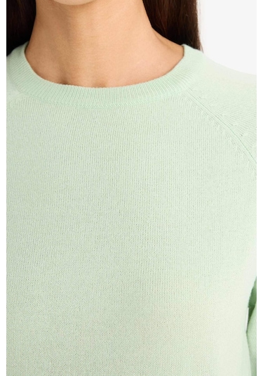 Defacto Relax Fit Bisiklet Yaka Basic Düz Triko Kazak I6913az25wngn1053 Yeşil