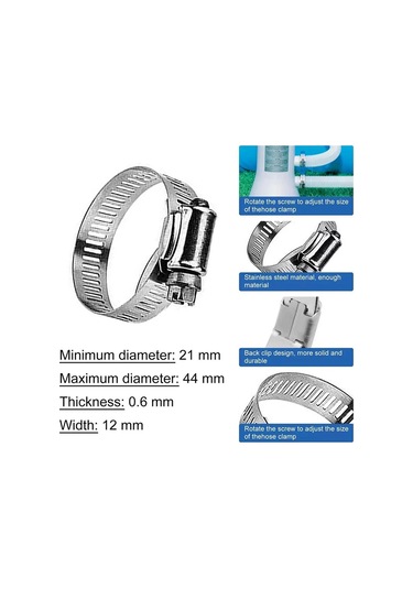 12 Adet Yer Üstü Havuzlar İçin Havuz Hortumları, 607, 637 Model Pompalara Uygun