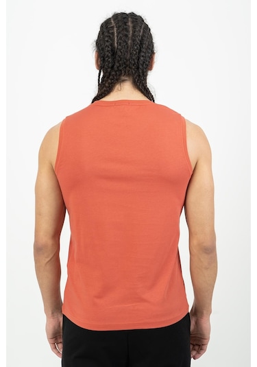 Maraton Sportswear Regular Erkek Bisiklet Yaka Kolsuz Basic Kiremit Atlet 21723-Kiremit
