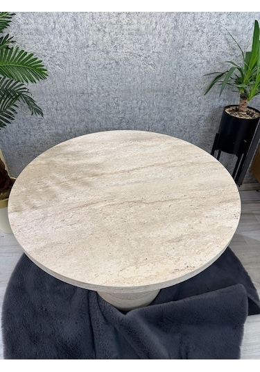 Traverten Görünümlü Mdf Masa