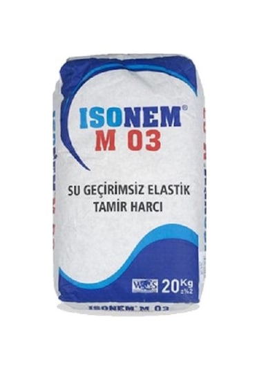 İsonem M03 Su Geçirimsiz Elastik Tamir Harcı 20 Kg Gri