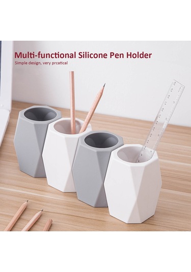 Mufunye Gri Silikon Ofis Masa Organizatörü - Çok Fonksiyonlu Kalem, Kırık, Çubuk Ve Küçük Aksesuar Saklama Kutusu Diğer