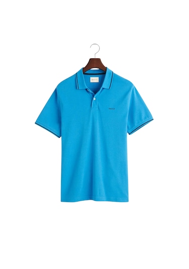 Gant Erkek Pike Polo T-shirt Regular Fit Açık Mavi - Mavi