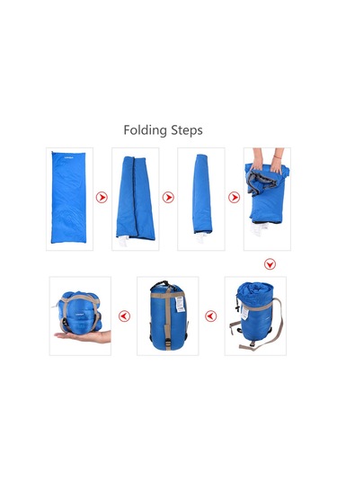 Lixada 190 75cm Açık Zarf Uyku Tulumu Kamp Seyahat Mavi