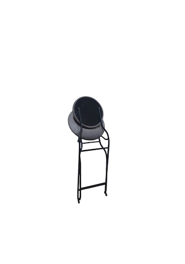 Katlanabilir Gri Kumaş Siyah Metal Sandalye