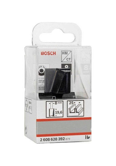 Bosch Standard Seri Ahşap İçin Çift Oluklu, Sert Metal Düz Freze Ucu 8*25*51mm 2608628392