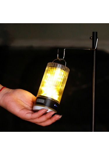 Wezone 10 Metre Ip45 Su Geçirmez Kamp Lambası - 6 Aydınlatma Modu, 1200mah Pil Ve Powerbank Özelliği, Sarı Işık, Kolay Saklama Tekerlekli Işık Şeridi Sarı