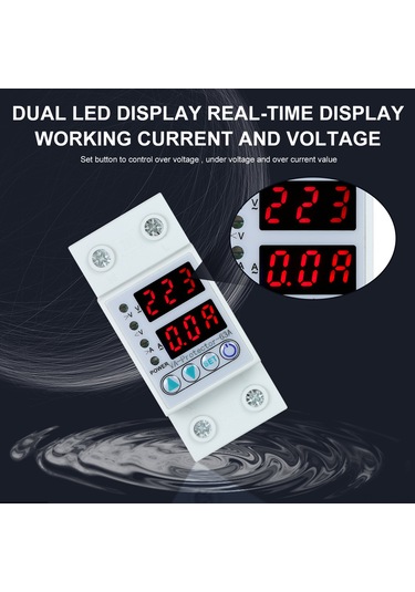 Folinda 63a Akıllı Otomatik Yeniden Açılabilir Aşırı-düşük Gerilim Ve Akım Koruyucu, Led Ekranlı, Ayarlanabilir Ayarlar, Tek Fazlı Ev Tesisatı Koruma