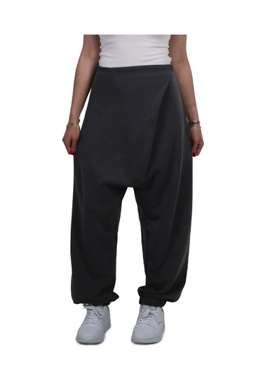 Kadın Modal Kumaş Yumuşak Dokulu Antrasit Şalvar Pantolon Antrasit