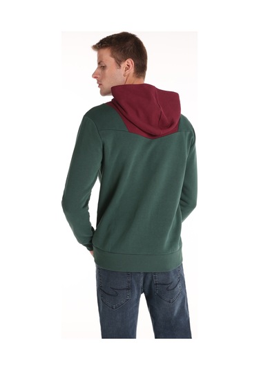 Colins Regular Fit Baskılı Yeşil Erkek Sweatshirt Cl1066253 Koyu Yeşil