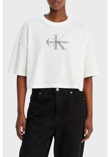 Calvin Klein Bayan T Shirt Lv047f828g Yaf Beyaz BEYAZ