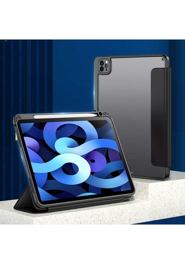 İpad Pro 10.5 7.nesil / İpad 10.2 8.nesil Uyumlu  Kılıf Nort Arkası Şeffaf Standlı Kılıf Standlı Kapak