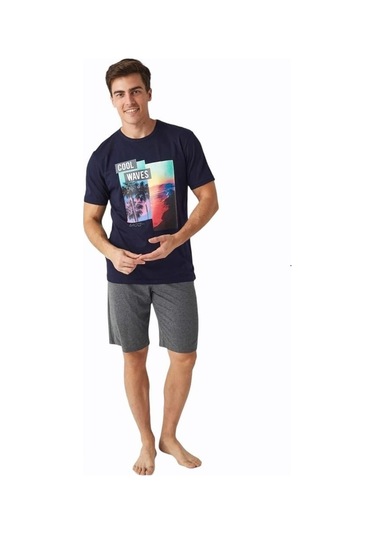 Mod Collection Baskılı Kısa Kol Erkek Şort Takım (529143795)