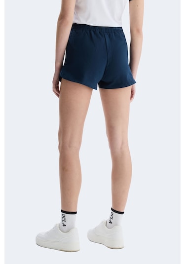 Ucla Courtney Lacivert Örme Şort Nakışlı Standard Fit Kadın Örme Şort Lacivert