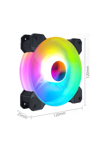 Coolmoon 12Cm 6 Pin Rgb Kasa Fanı Işıklı Renkli Rainbow Fan