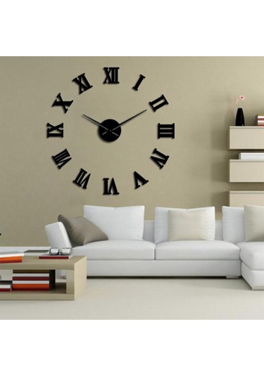 Dekoratif 3D Duvar Saati Roma Rakamlı Model (446720408)