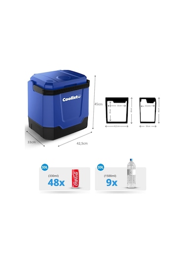 Coolist Clt33 12volt/220volt Ac/dc 33 Litre Sıcak/soğuk Oto Buzdolabı Fr Clt33