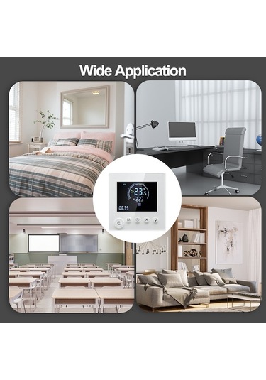 Flybuy Programlanabilir Akıllı Duvar Termostatı, Ntc Sensör, Dokunmatik Lcd Ekran, Wifi Ve Normal Modlar