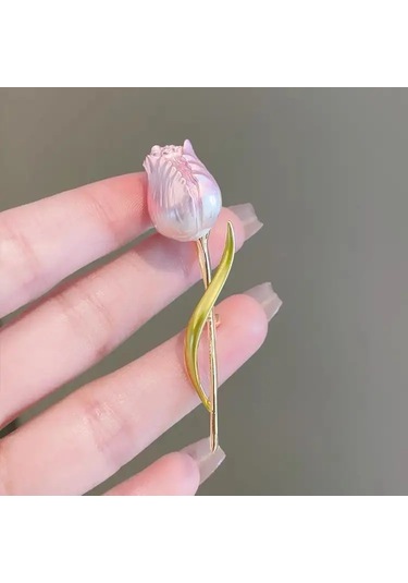 Gelişmiş Lüks 2023 Yeni Lale Çiçek Broşu Zarif Tasarım Gül Beyaz M8-1-4702 M8-1-4702 Çok Renkli