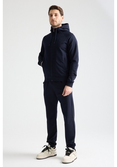 Shooter Sportswear Elit Class Füme Erkek Eşofman Takımı Mevsimlik Kapüşonlu Manşetli Rahat Kalıp Lacivert