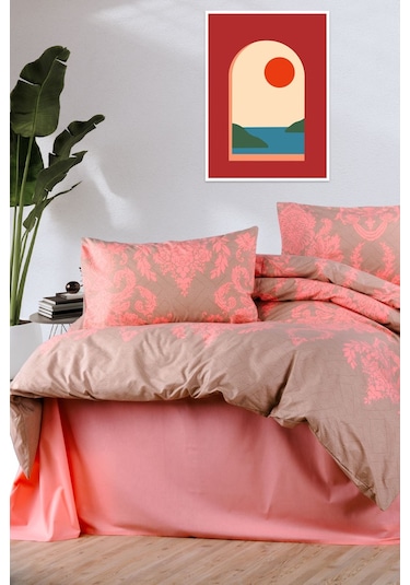 Aytunç Firuze %100 Pamuklu Tek Kişilik Nevresim Takımı 160x22... Pudra