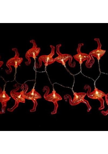 10&amp Apos Lu Pilli Led Flamingo Dekoratif Işık Zinciri Aydınlatma 15 Mt 4767 - Net3849-7225 Renkli